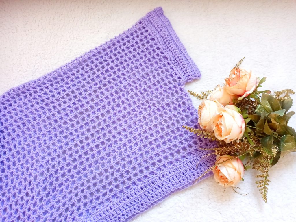 Crochet Beautiful Lilac Cardigan with Ribbed Edging