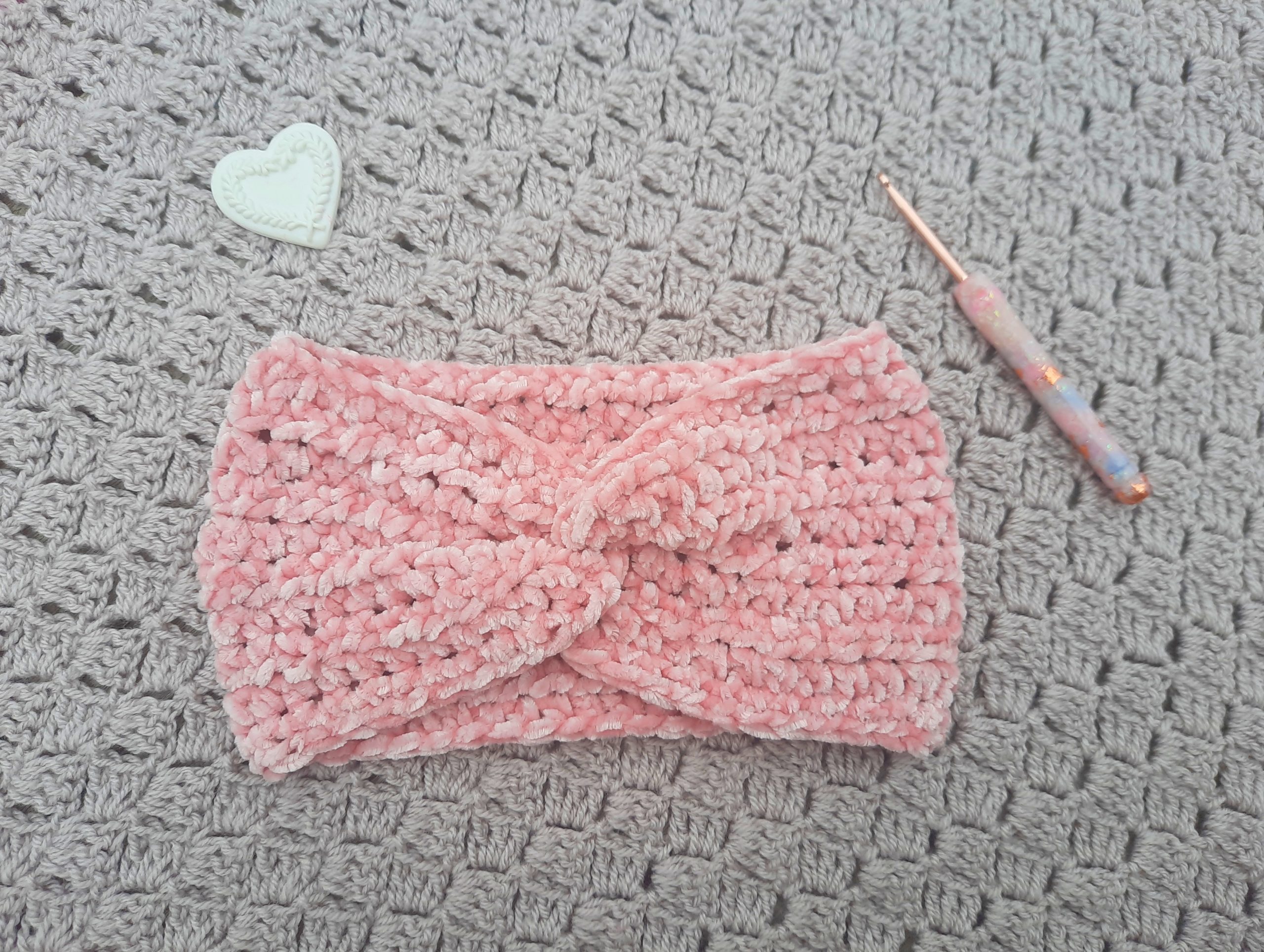 Crochet Velvet Headband