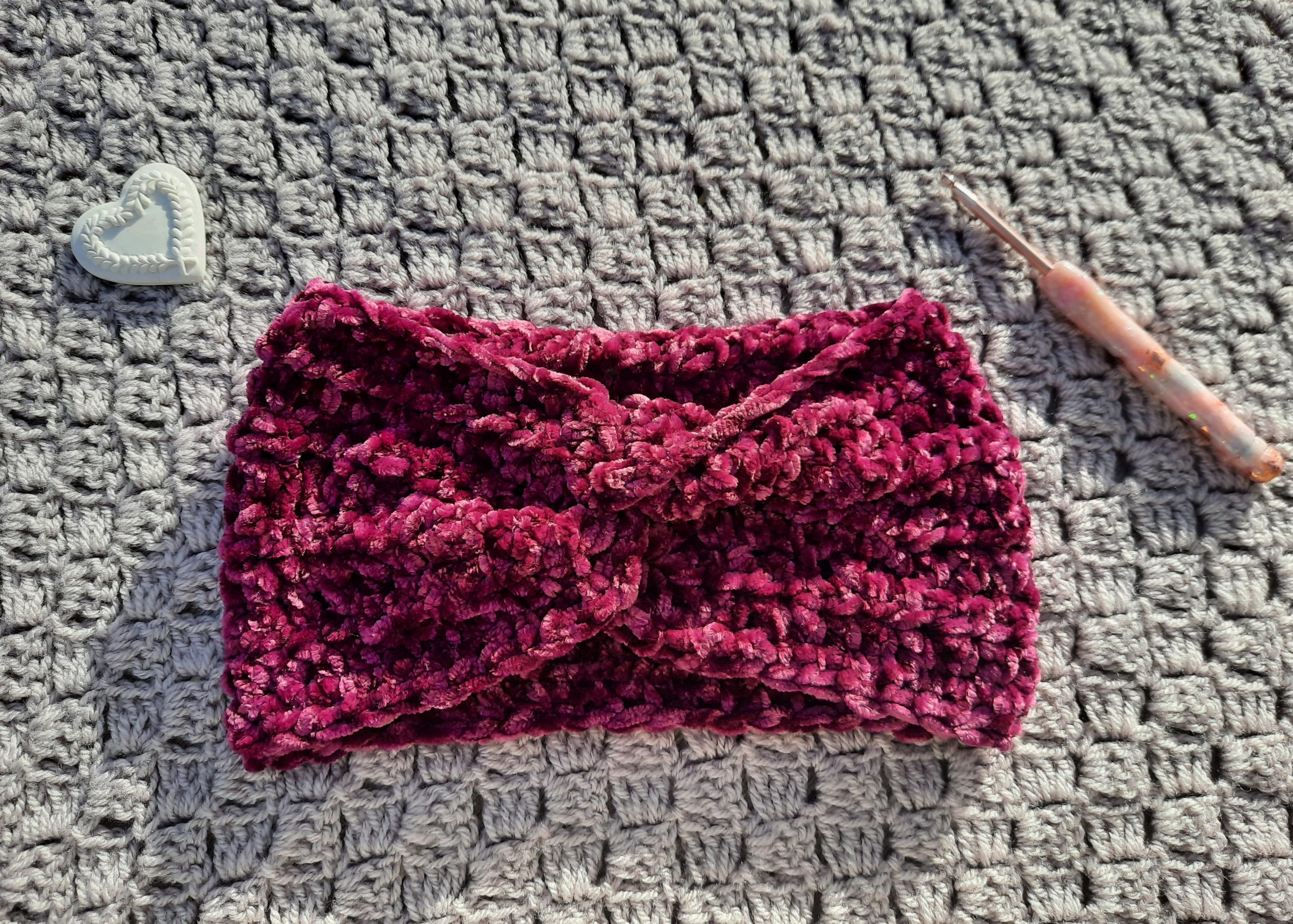 Crochet Velvet Headband