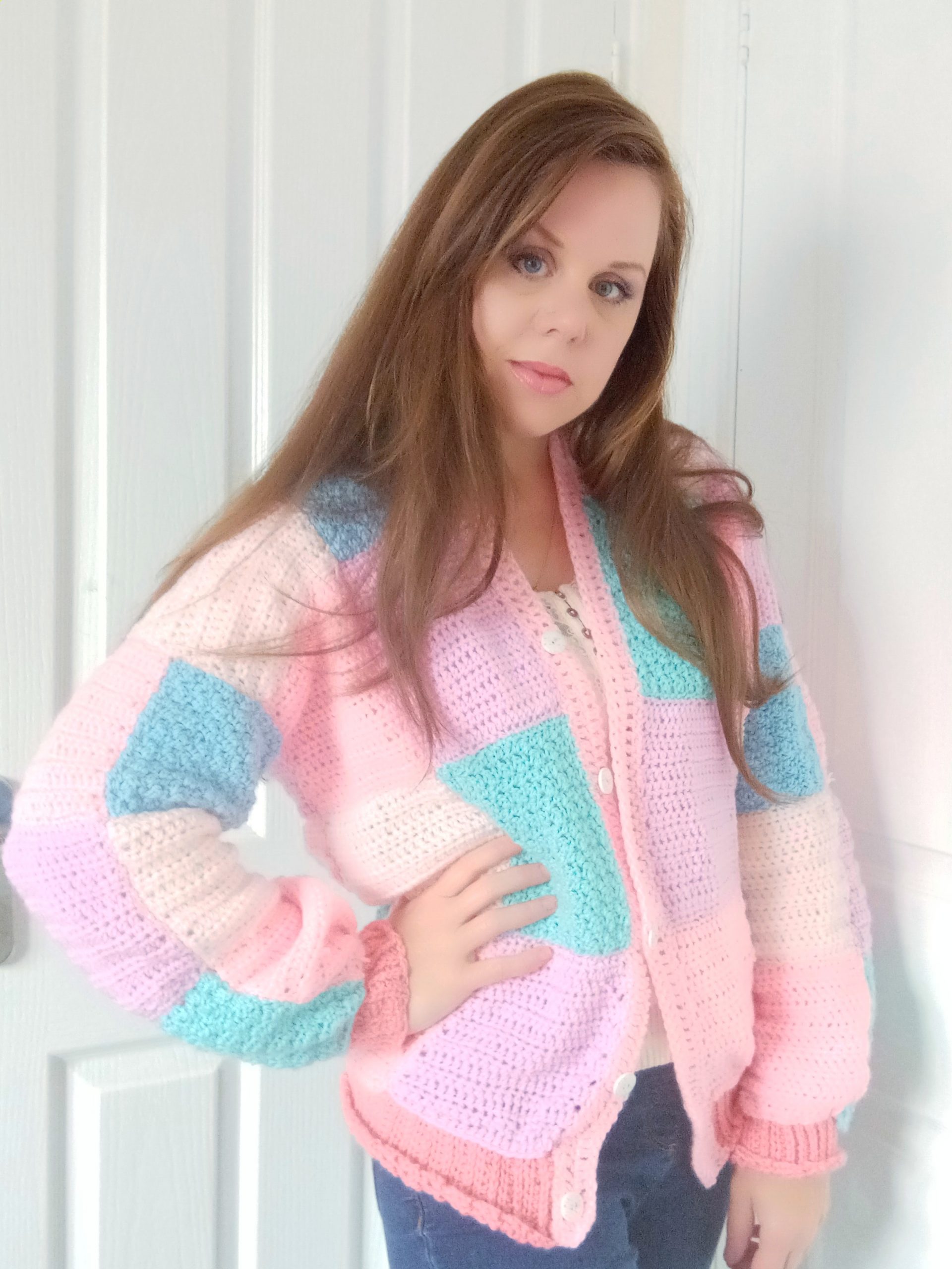 Crochet The Iconic Patchwork Pastel Cardigan by Selina Veronique