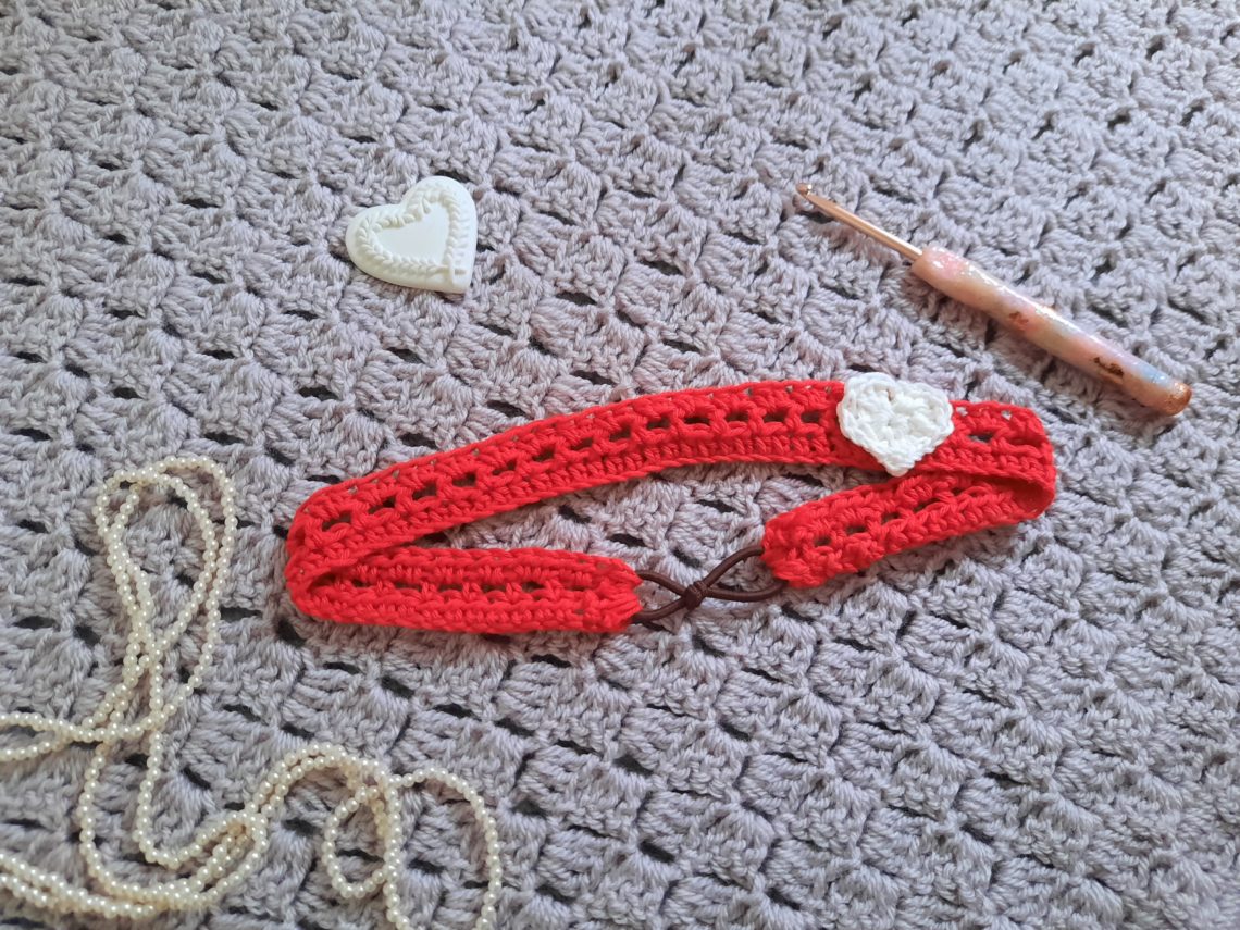 Crochet Be My Valentine Hairband