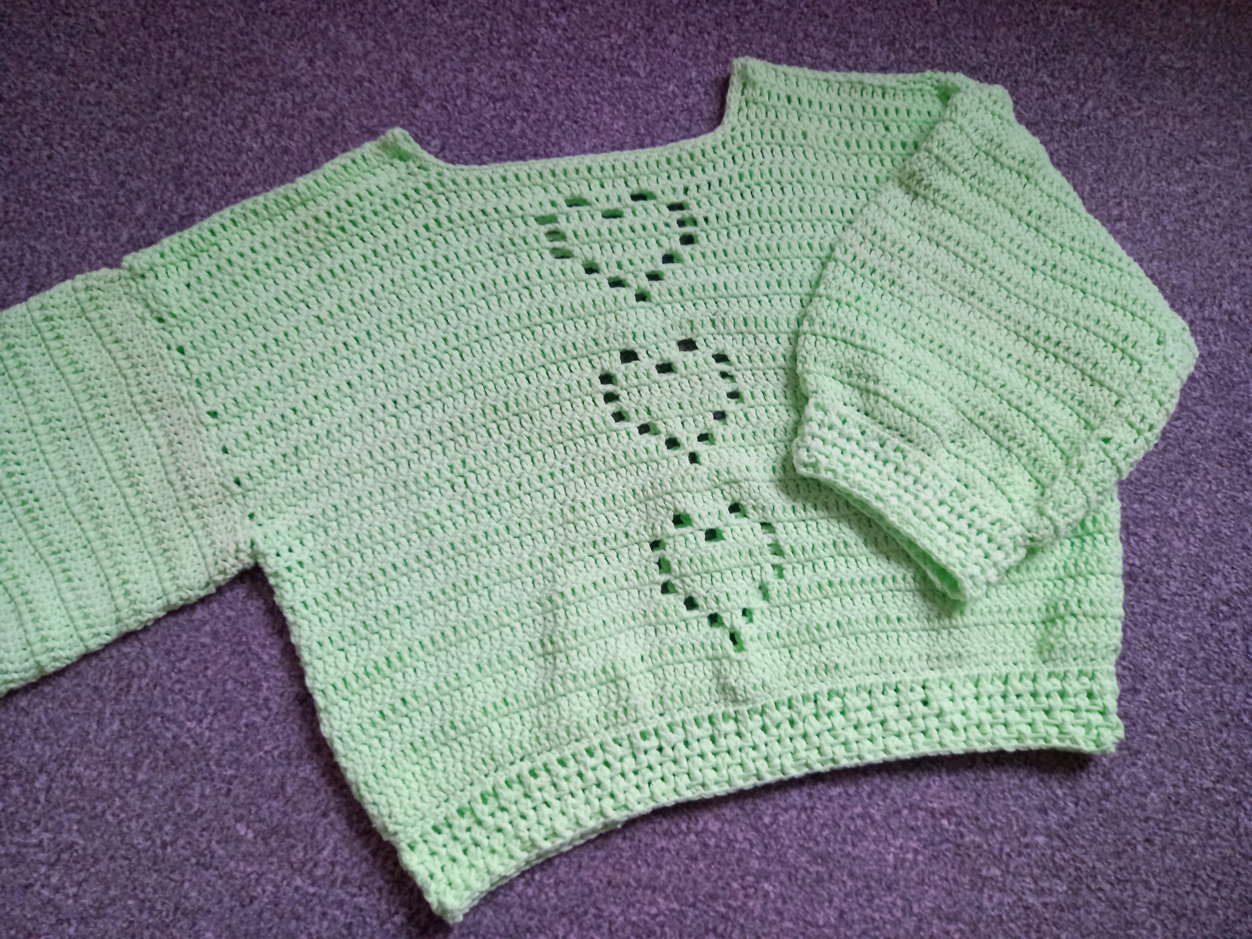 Crochet Mint Heart Sweater Pattern