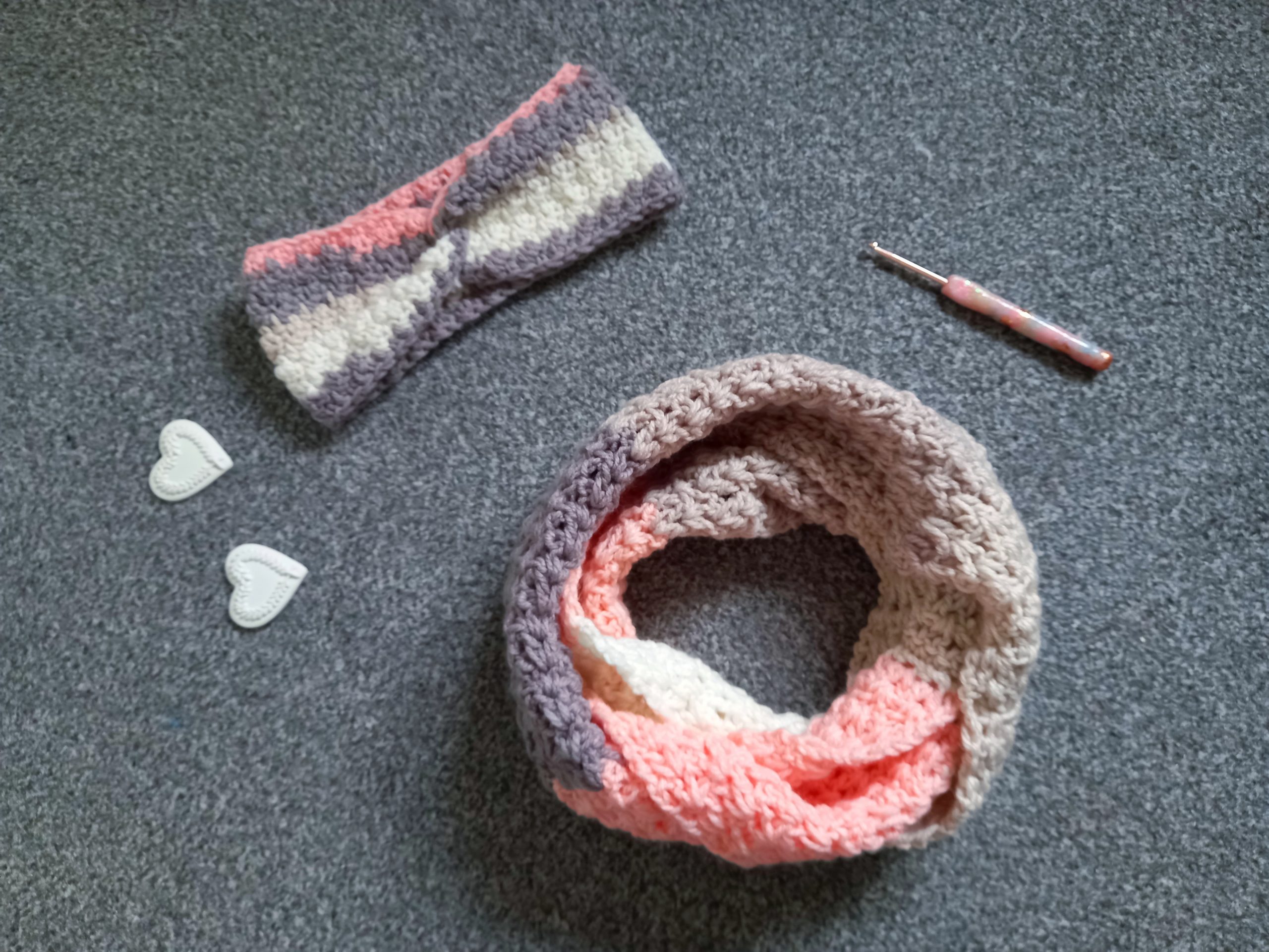 Crochet Pink Ballerina Infinity Scarf Pattern
