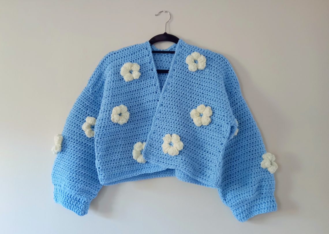 Crochet The Bella Flower Cardigan