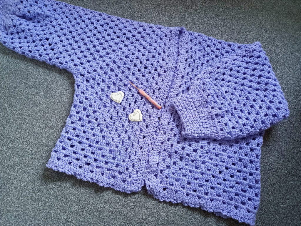 Crochet Lavender Hexagon Cardigan Free Pattern