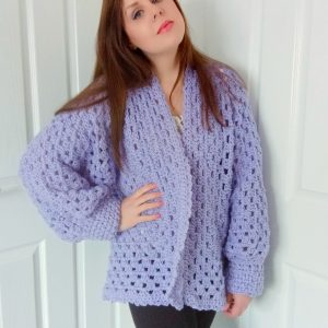 Crochet Lavender Hexagon Cardigan Pattern