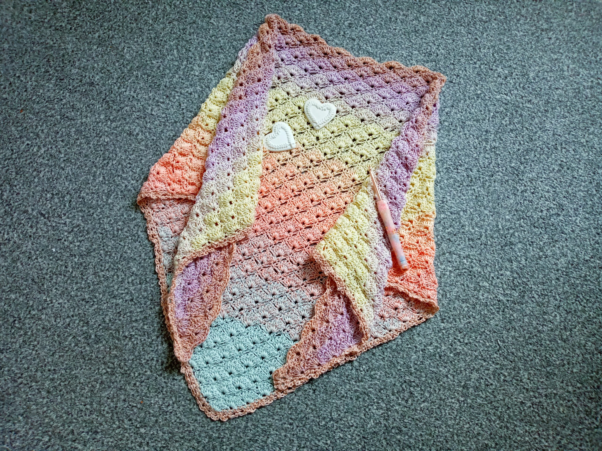 Crochet Summer Sunset Shawlette Free Pattern