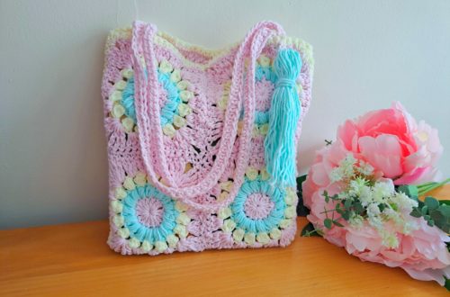 Crochet Sunburst Granny Square Bag Free Pattern