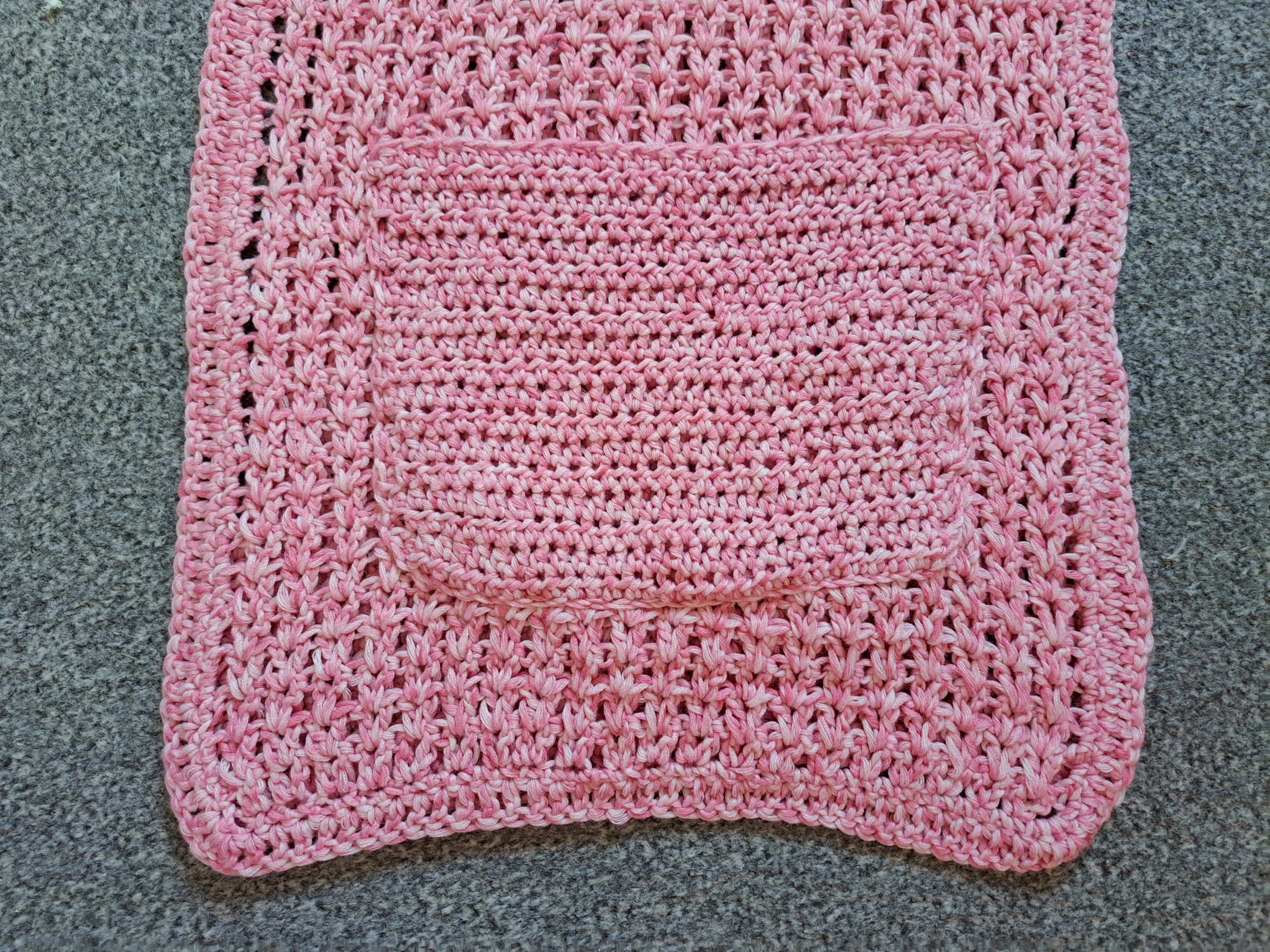 Crochet Pink Pocket Shawl Free Pattern