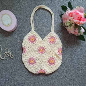 Crochet Flower Granny Square Bag Free Pattern