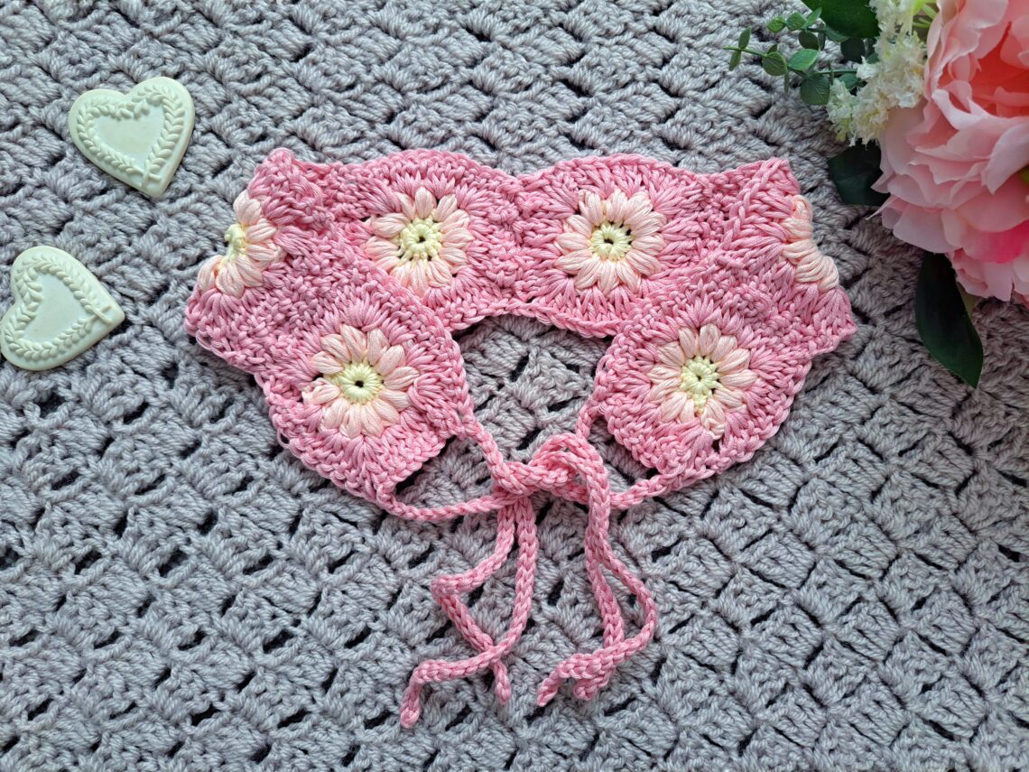 Crochet Flower Granny Square Headband Free Pattern