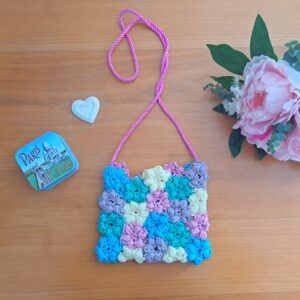 Crochet Puff Flower Bag Free Pattern